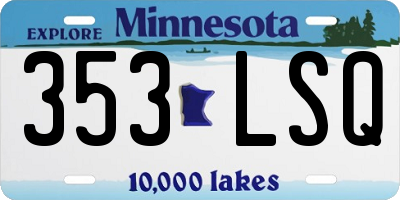 MN license plate 353LSQ