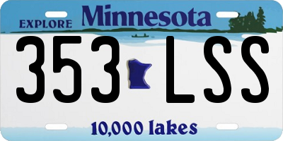 MN license plate 353LSS