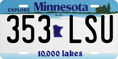 MN license plate 353LSU