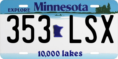 MN license plate 353LSX