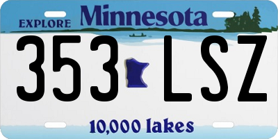MN license plate 353LSZ