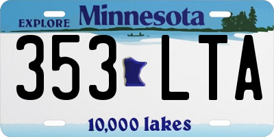 MN license plate 353LTA