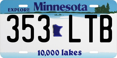MN license plate 353LTB