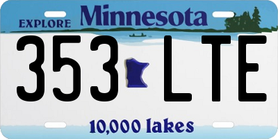 MN license plate 353LTE