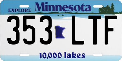 MN license plate 353LTF