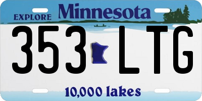 MN license plate 353LTG