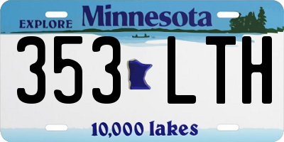 MN license plate 353LTH