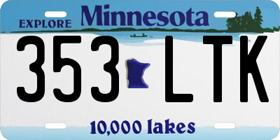 MN license plate 353LTK