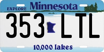 MN license plate 353LTL