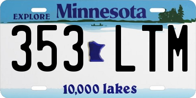 MN license plate 353LTM