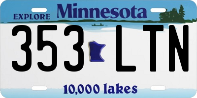 MN license plate 353LTN