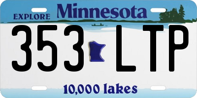 MN license plate 353LTP