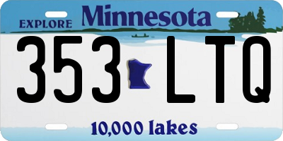 MN license plate 353LTQ