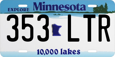 MN license plate 353LTR