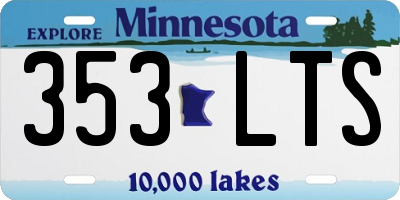 MN license plate 353LTS