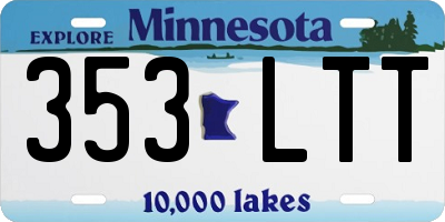 MN license plate 353LTT