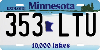 MN license plate 353LTU