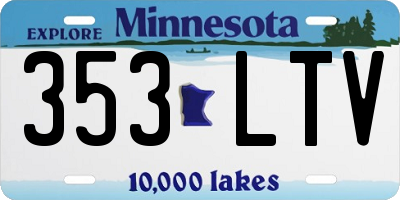 MN license plate 353LTV