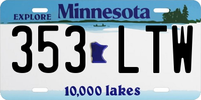 MN license plate 353LTW