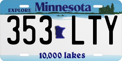 MN license plate 353LTY