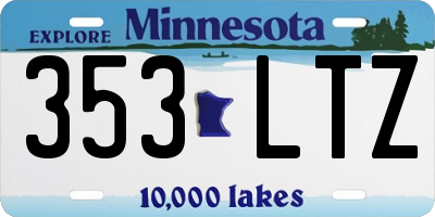 MN license plate 353LTZ