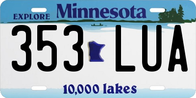 MN license plate 353LUA