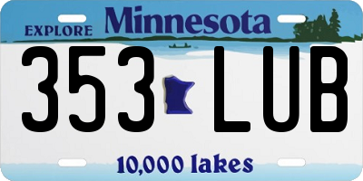 MN license plate 353LUB