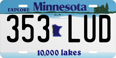 MN license plate 353LUD