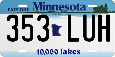 MN license plate 353LUH