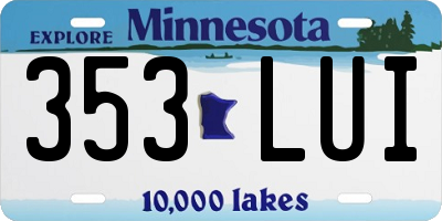 MN license plate 353LUI