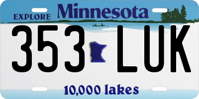 MN license plate 353LUK
