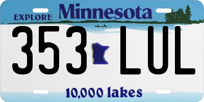 MN license plate 353LUL