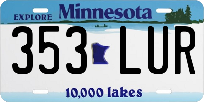 MN license plate 353LUR