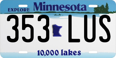 MN license plate 353LUS