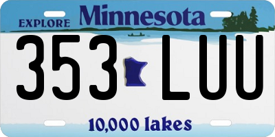 MN license plate 353LUU