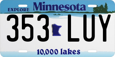 MN license plate 353LUY