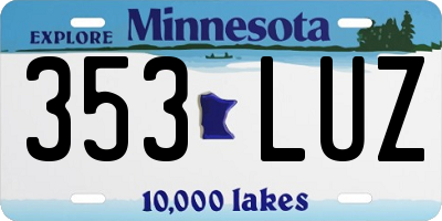 MN license plate 353LUZ