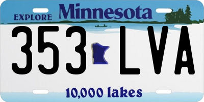 MN license plate 353LVA