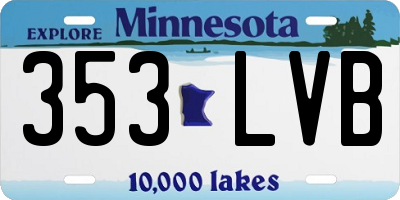 MN license plate 353LVB