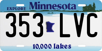 MN license plate 353LVC
