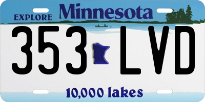 MN license plate 353LVD