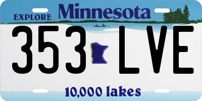 MN license plate 353LVE