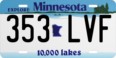 MN license plate 353LVF