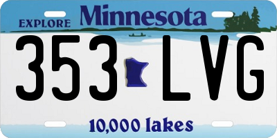 MN license plate 353LVG