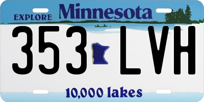 MN license plate 353LVH