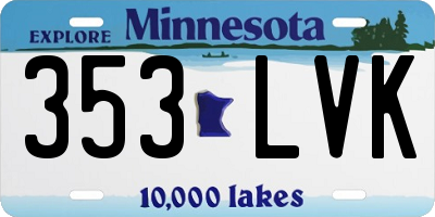 MN license plate 353LVK