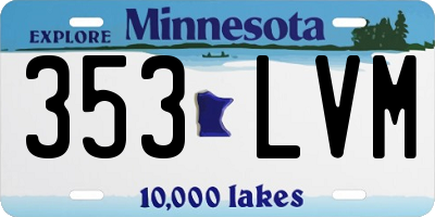 MN license plate 353LVM