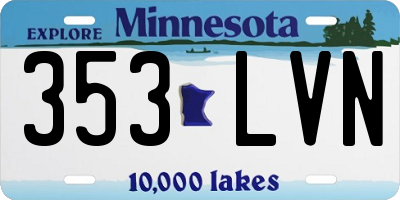 MN license plate 353LVN