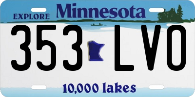 MN license plate 353LVO