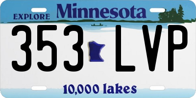 MN license plate 353LVP